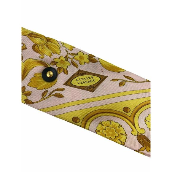 90-s Vintage Gianni Versace Atelier Barocco Scarf Silk with Bondage Belt Buckle main image 7